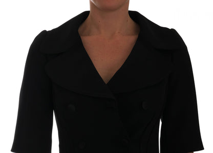 Dolce & Gabbana Chic Black Cropped Double Breasted Blazer Dolce & Gabbana