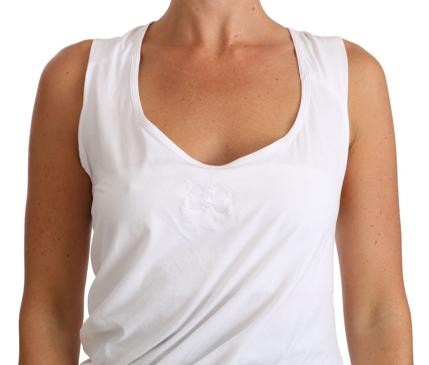 Cavalli Elegant White Tie Back Tank Top Tee Cavalli