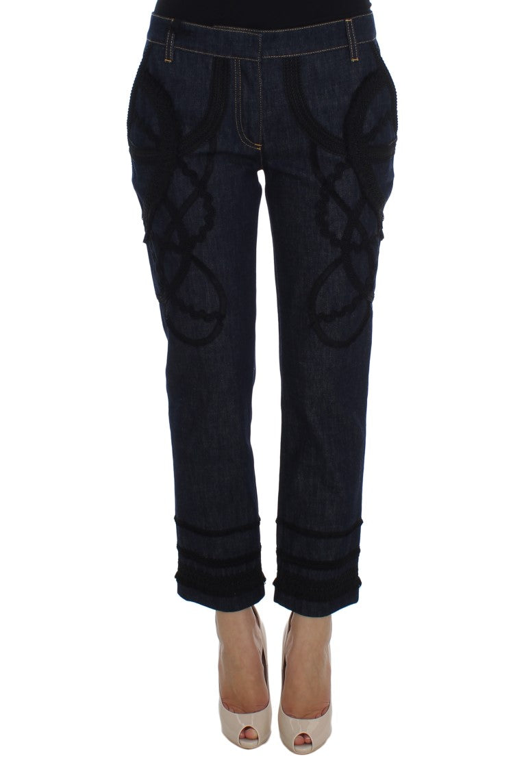 Dolce & Gabbana Embroidered Capri Jeans for Elegant Styling Dolce & Gabbana