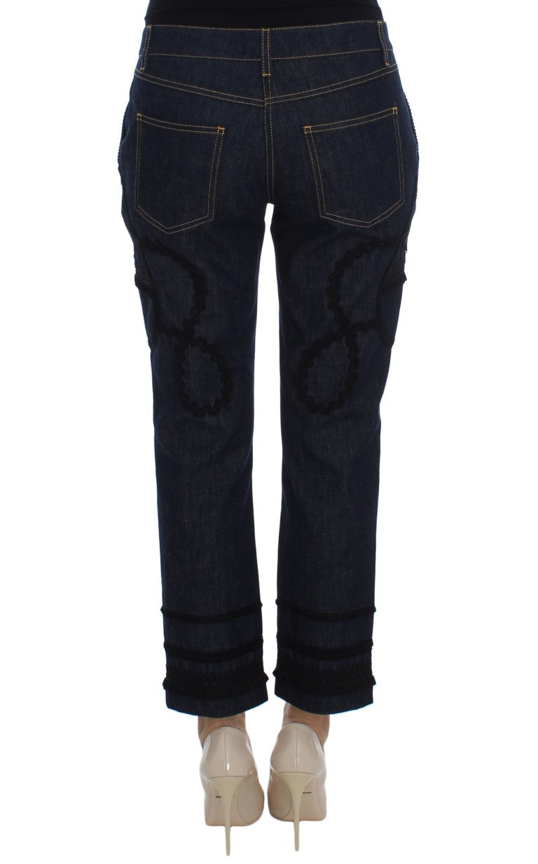 Dolce & Gabbana Embroidered Capri Jeans for Elegant Styling Dolce & Gabbana