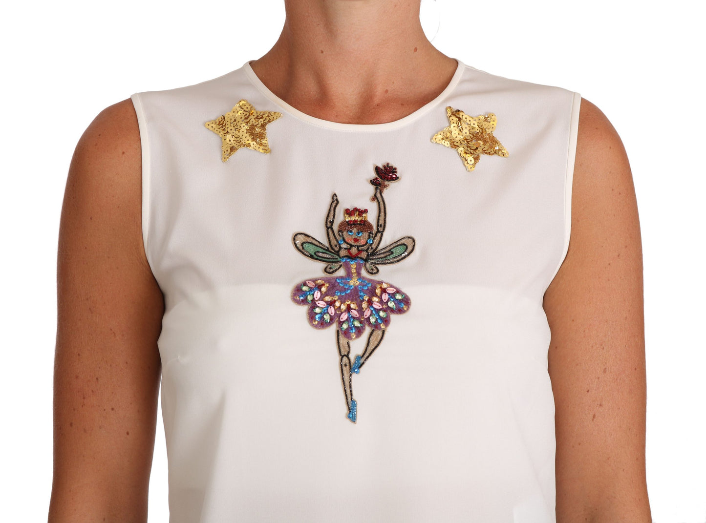 Dolce & Gabbana Enchanted Crystal-Embellished Silk Blouse Dolce & Gabbana