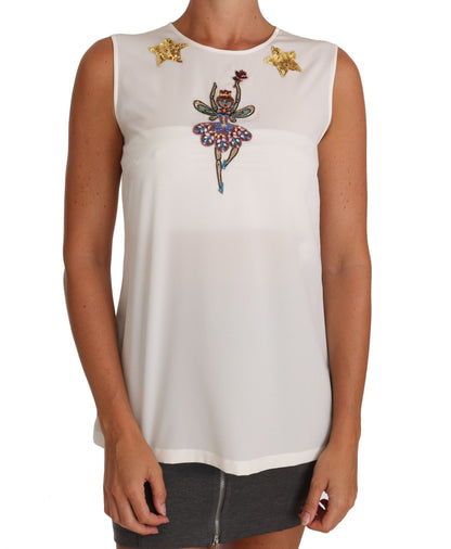 Dolce & Gabbana Enchanted Crystal-Embellished Silk Blouse Dolce & Gabbana