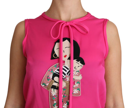 Dolce & Gabbana Elegant Pink Silk Family Tank Top Shirt Dolce & Gabbana