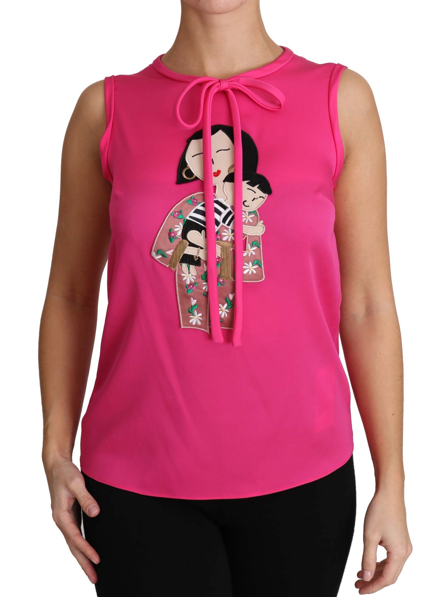 Dolce & Gabbana Elegant Pink Silk Family Tank Top Shirt Dolce & Gabbana