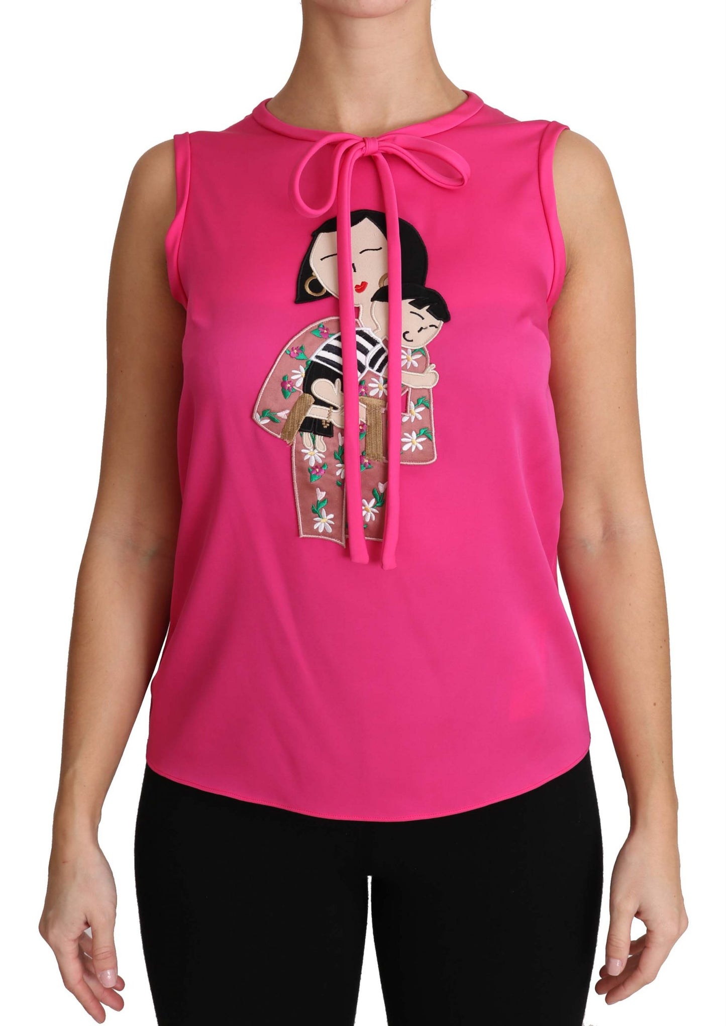 Dolce & Gabbana Elegant Pink Silk Family Tank Top Shirt Dolce & Gabbana