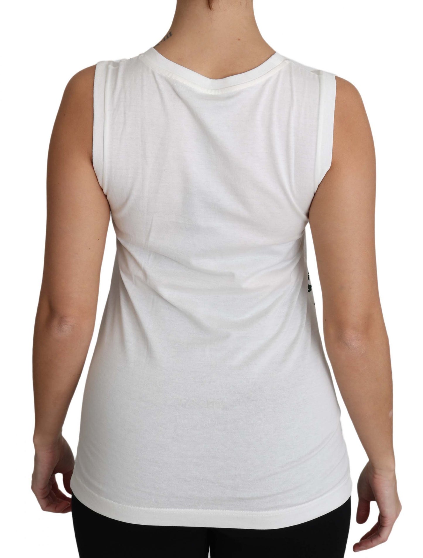 Dolce & Gabbana Elegant White Sleeveless Cotton Silk Shirt Dolce & Gabbana