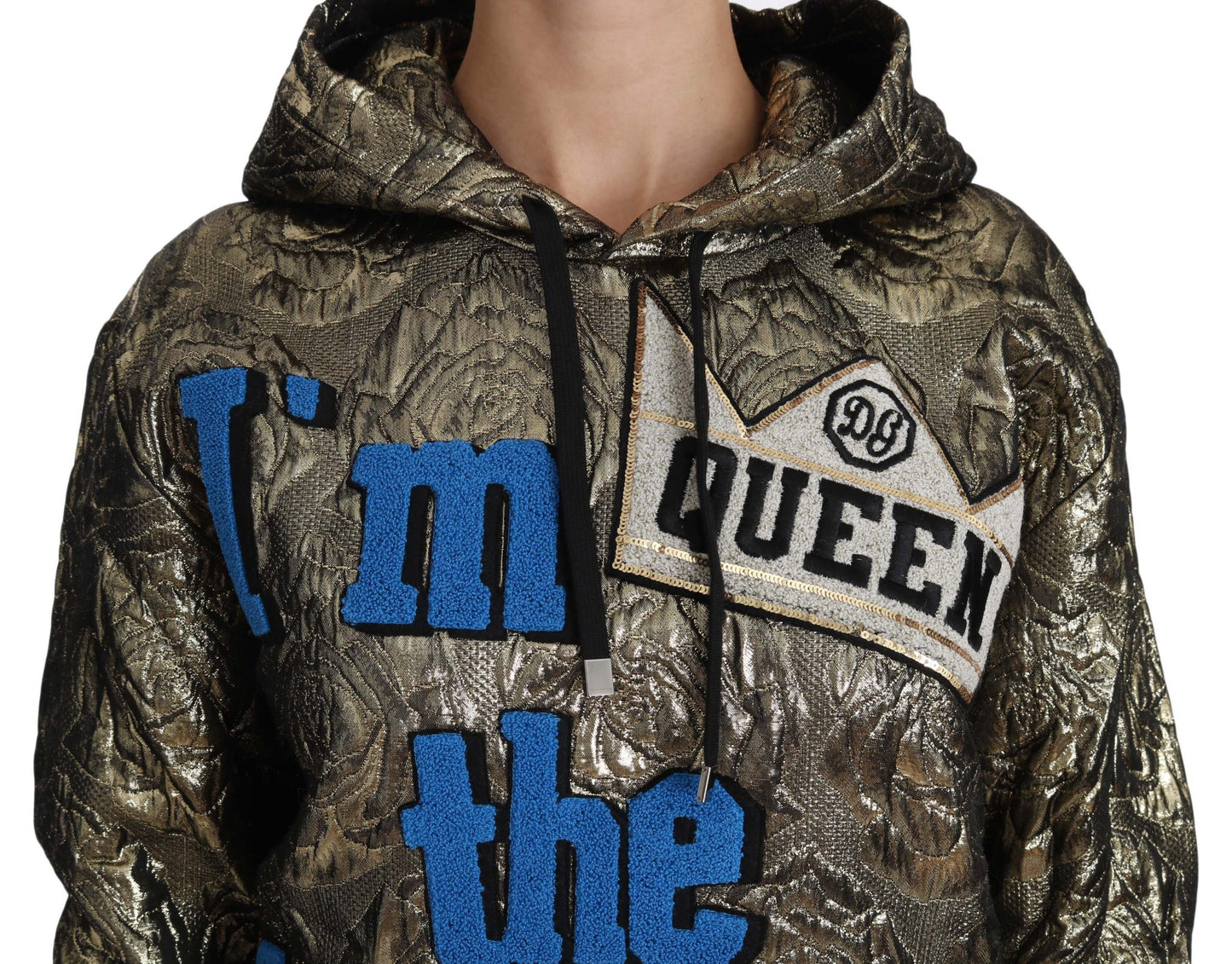 Dolce & Gabbana Im The Queen Multicolor Hoodie Sweatshirt Dolce & Gabbana