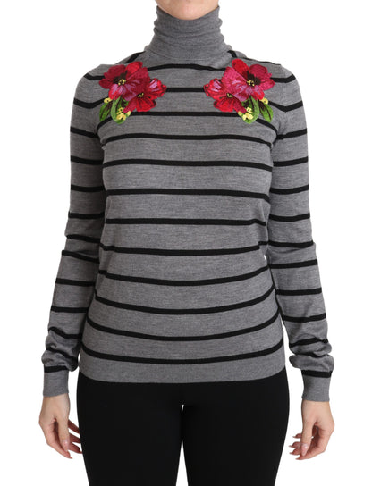 Dolce & Gabbana Elegant Embroidered Cashmere-Silk Sweater Dolce & Gabbana