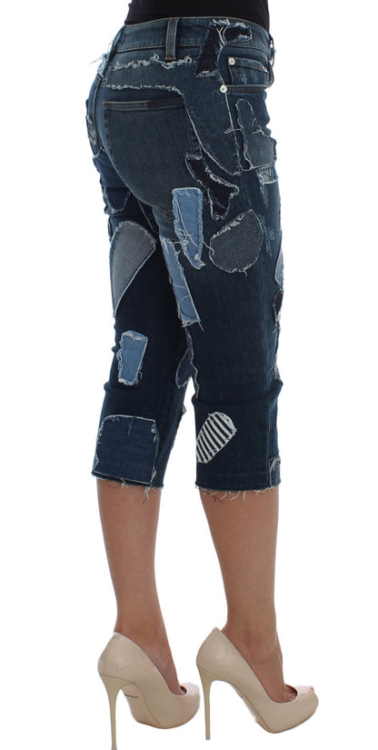 Dolce & Gabbana Chic Blue Patchwork Denim Shorts Dolce & Gabbana