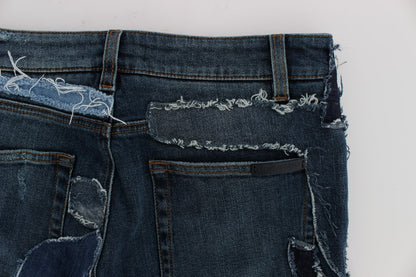 Dolce & Gabbana Chic Blue Patchwork Denim Shorts Dolce & Gabbana