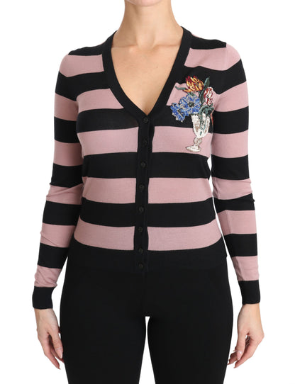 Dolce & Gabbana Elegant Floral Embroidered Cashmere Cardigan Dolce & Gabbana