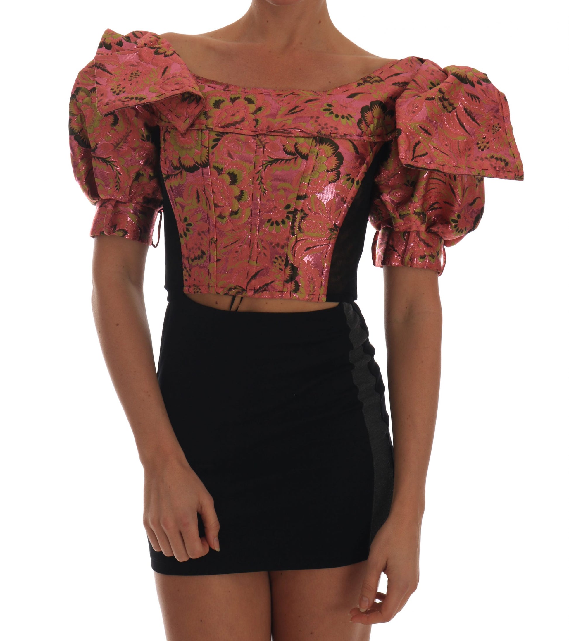 Dolce &amp; Gabbana Ethereal Puff Sleeve Cropped Top