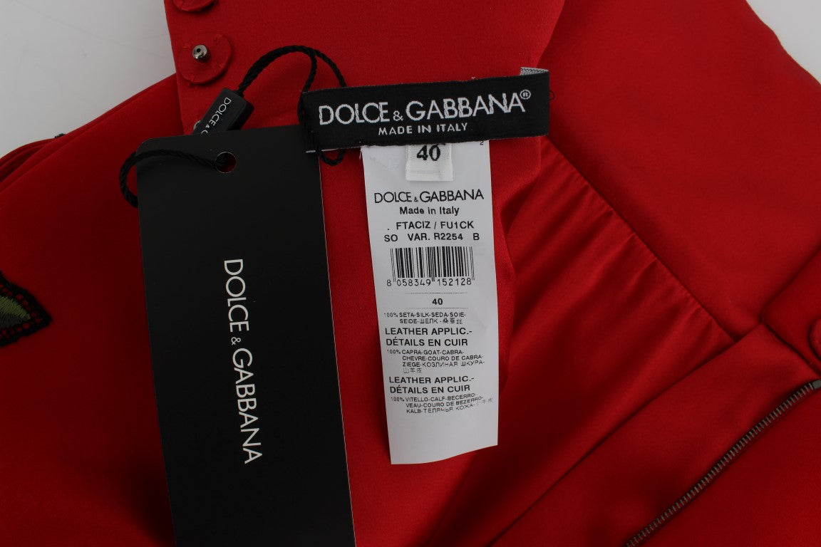 Dolce &amp; Gabbana মার্জিত সিল্ক উচ্চ কোমর এমব্রয়ডারি করা শর্টস