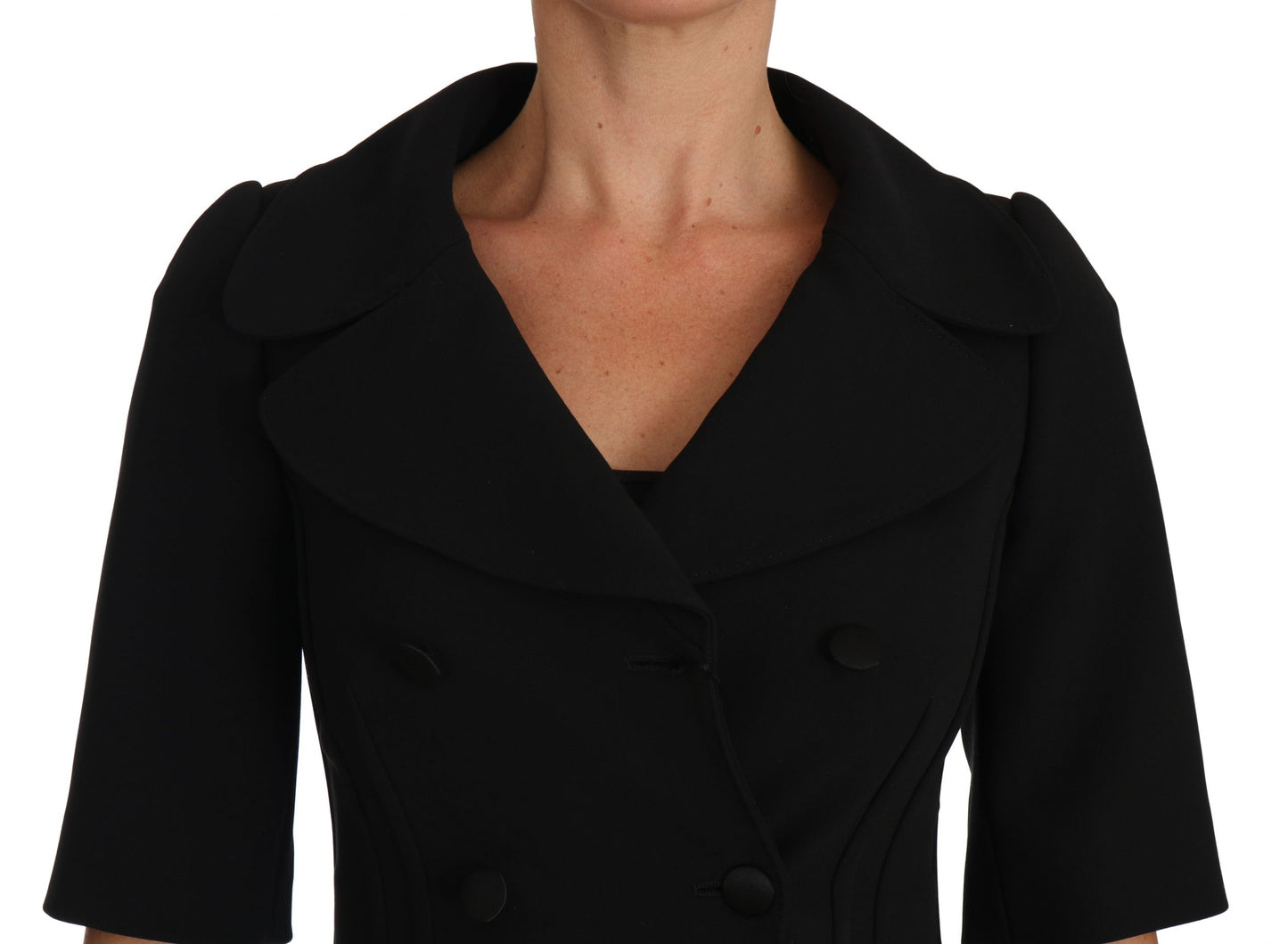 Dolce & Gabbana Elegant Black Cropped Wool Blazer Dolce & Gabbana