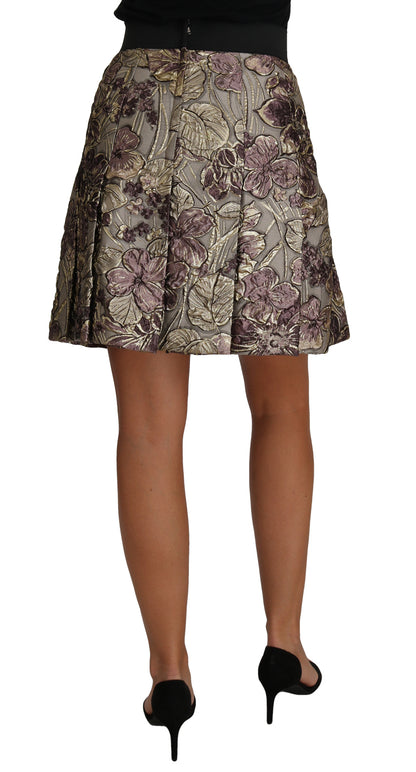 Dolce & Gabbana Elegant Floral A-Line Jacquard Skirt Dolce & Gabbana