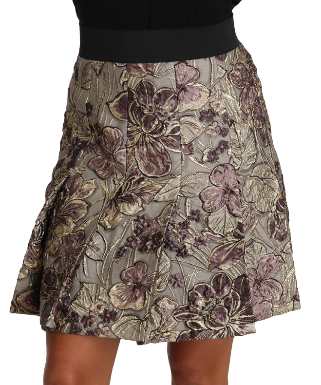 Dolce & Gabbana Elegant Floral A-Line Jacquard Skirt Dolce & Gabbana