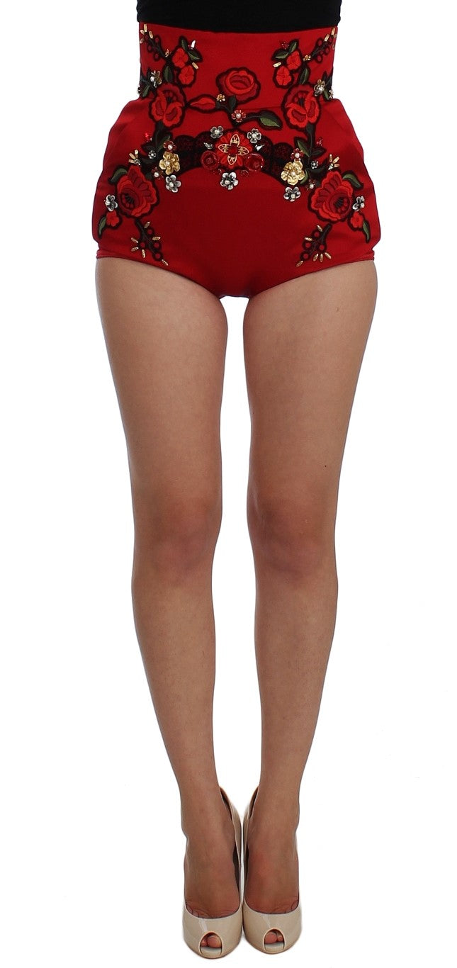 Dolce & Gabbana Enchanted Sicily Crystal-Embellished Silk Shorts Dolce & Gabbana