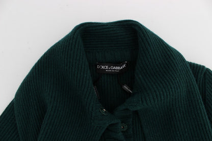 Dolce & Gabbana Elegant Green Cashmere Cardigan Sweater Dolce & Gabbana