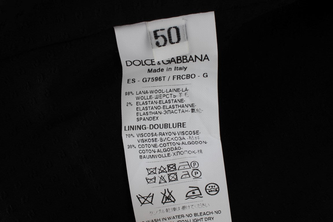 Dolce &amp; Gabbana মার্জিত ধূসর ডোরাকাটা উল ন্যস্ত করা