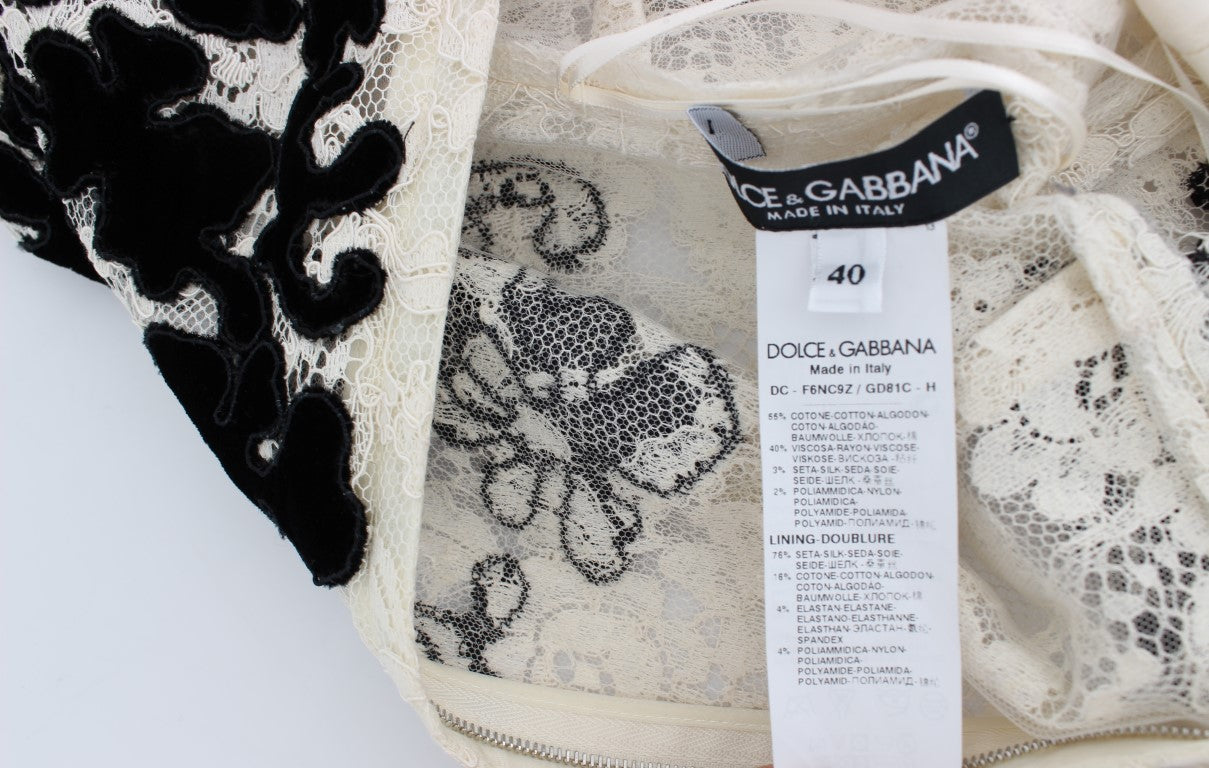 Dolce & Gabbana Elegant Floral Lace Cap Sleeve Maxi Dress Dolce & Gabbana