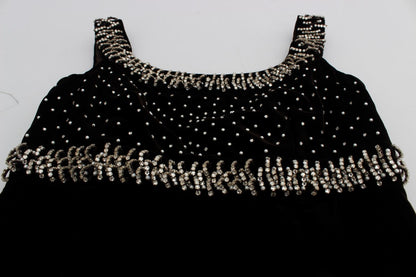 Dolce & Gabbana Elegant Brown Velvet Crystal Gown Dolce & Gabbana