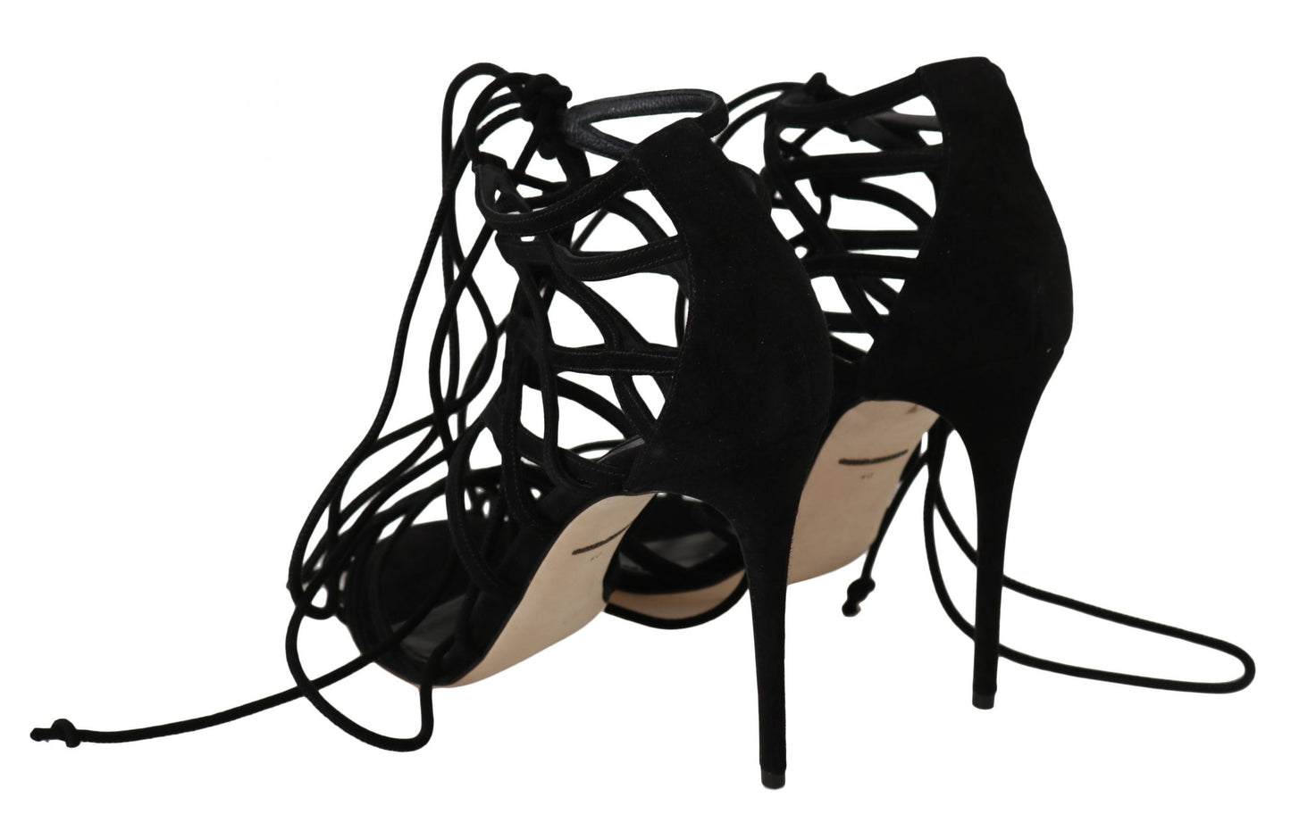 Dolce & Gabbana Elegant Black Suede Gladiator Stilettos Dolce & Gabbana