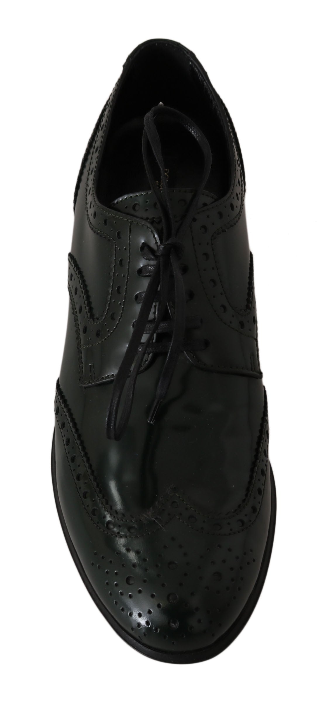 Dolce & Gabbana Elegant Green Brogues Oxford Wingtip Flats Dolce & Gabbana