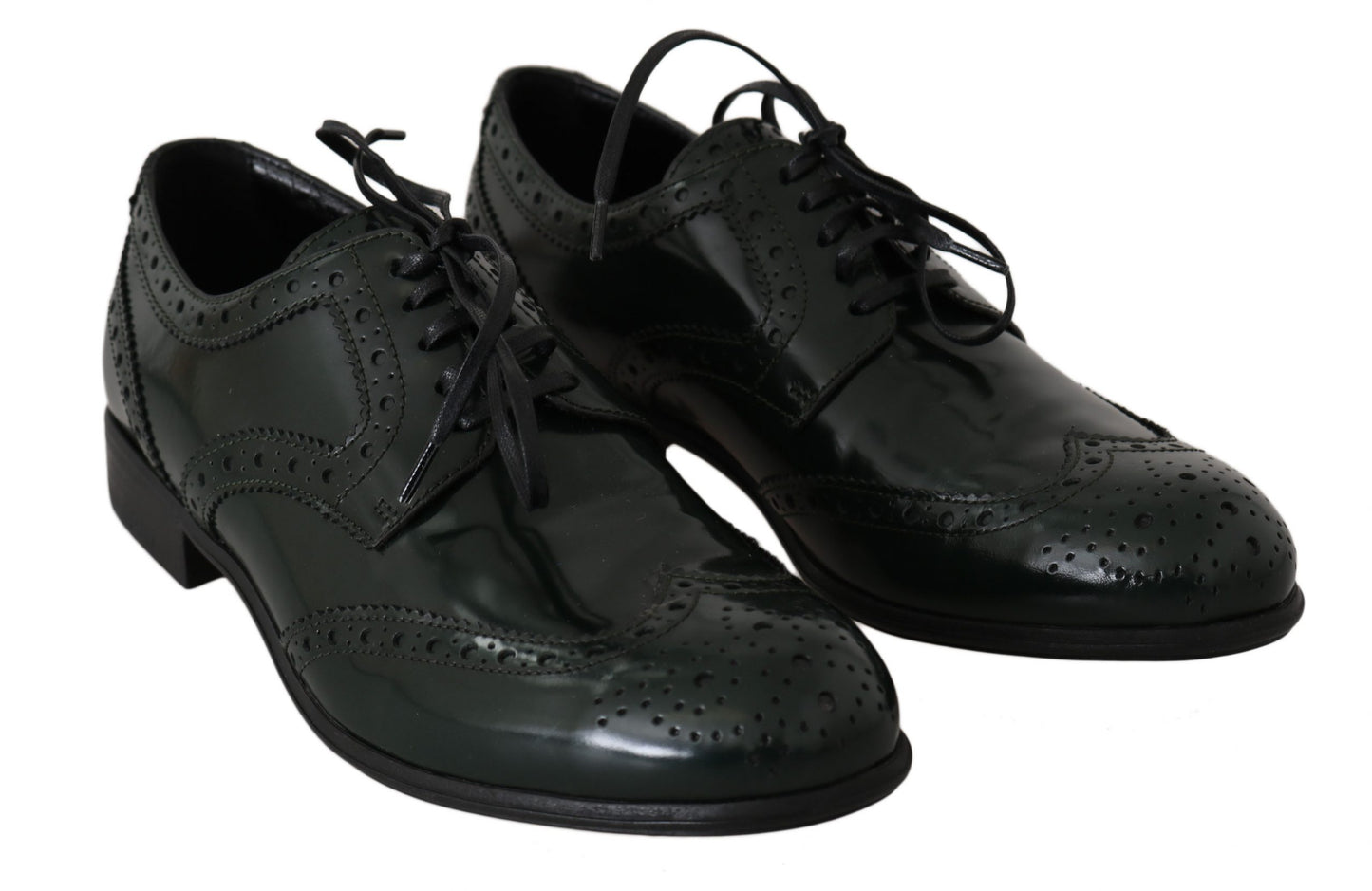 Dolce & Gabbana Elegant Green Brogues Oxford Wingtip Flats Dolce & Gabbana