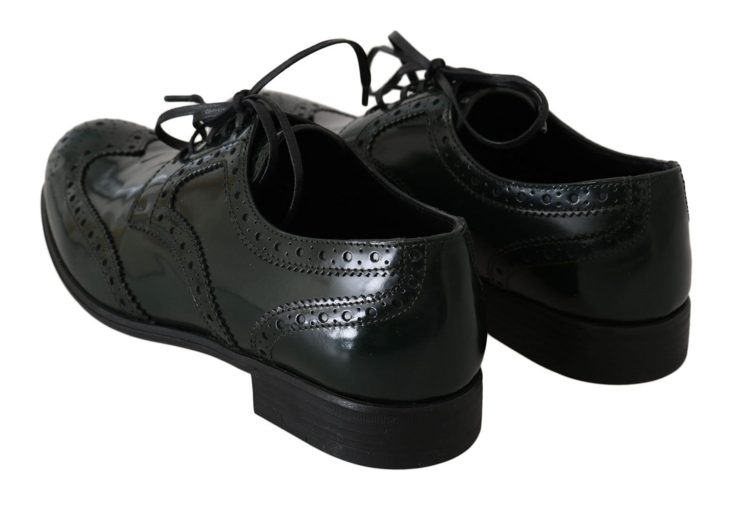 Dolce & Gabbana Elegant Green Brogues Oxford Wingtip Flats Dolce & Gabbana