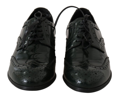 Dolce & Gabbana Elegant Green Brogues Oxford Wingtip Flats Dolce & Gabbana