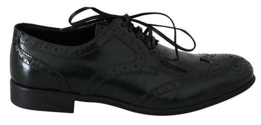 Dolce & Gabbana Elegant Green Brogues Oxford Wingtip Flats Dolce & Gabbana