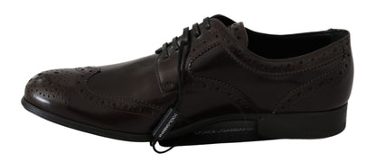 Dolce & Gabbana Elegant Brown Leather Oxford Flats Dolce & Gabbana