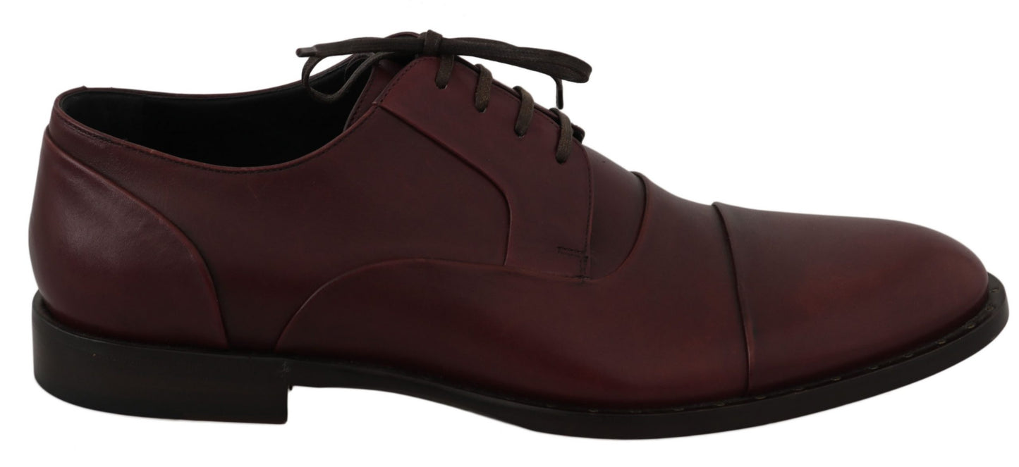 Dolce & Gabbana Elegant Bordeaux Leather Dress Shoes Dolce & Gabbana