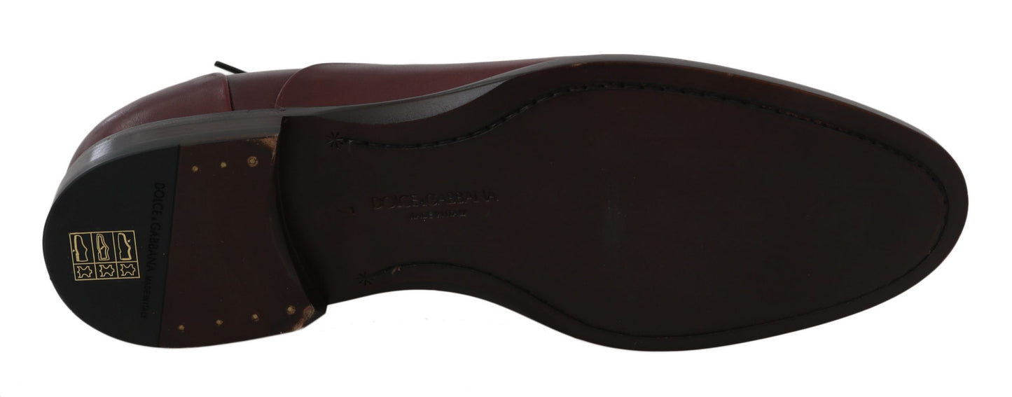 Dolce & Gabbana Elegant Bordeaux Leather Dress Shoes Dolce & Gabbana