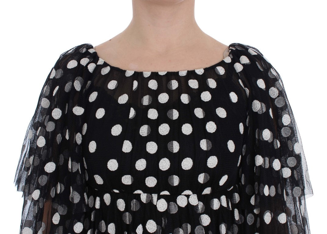 Dolce & Gabbana Elegant Polka Dotted Ruffled Dress Dolce & Gabbana