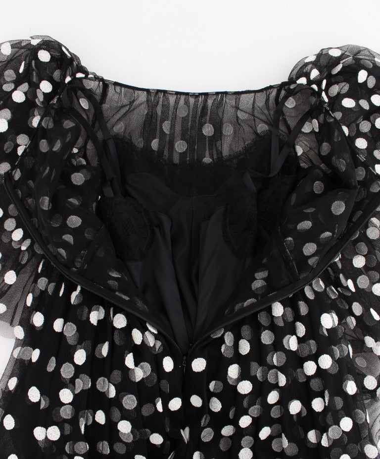 Dolce & Gabbana Elegant Polka Dotted Ruffled Dress Dolce & Gabbana