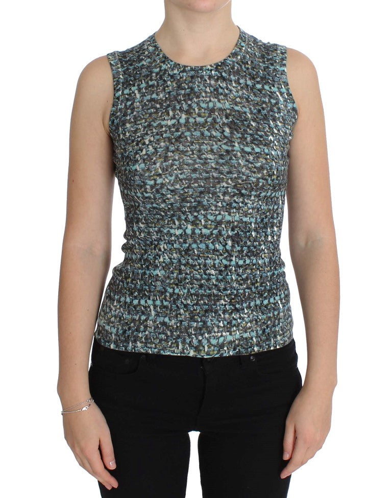 Dolce & Gabbana Elegant Blue Wool Vest Pullover Top Dolce & Gabbana