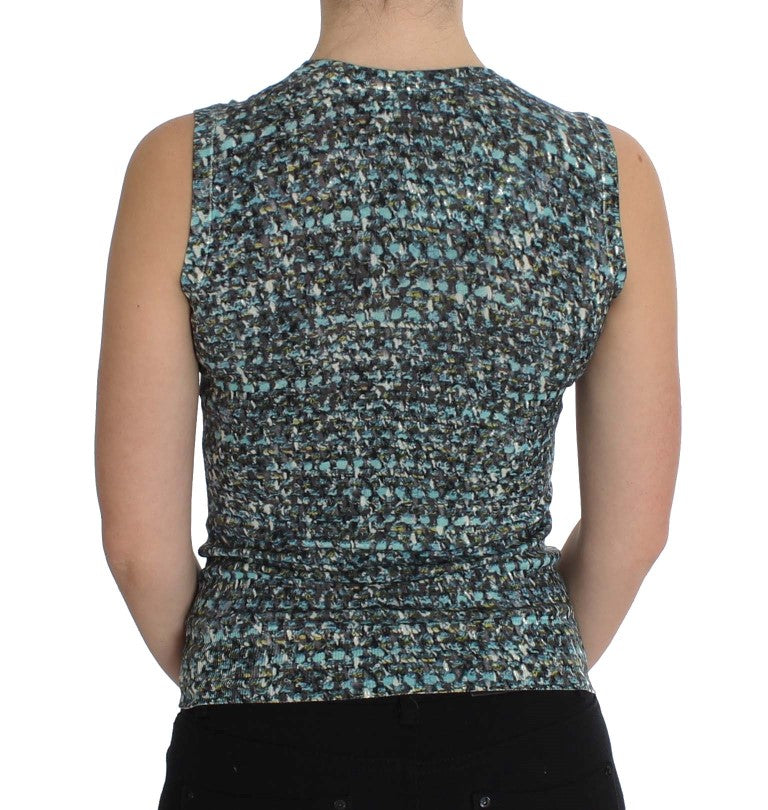 Dolce & Gabbana Elegant Blue Wool Vest Pullover Top Dolce & Gabbana