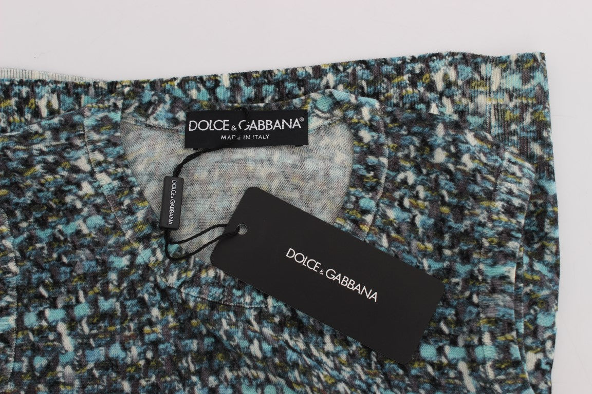 Dolce & Gabbana Elegant Blue Wool Vest Pullover Top Dolce & Gabbana