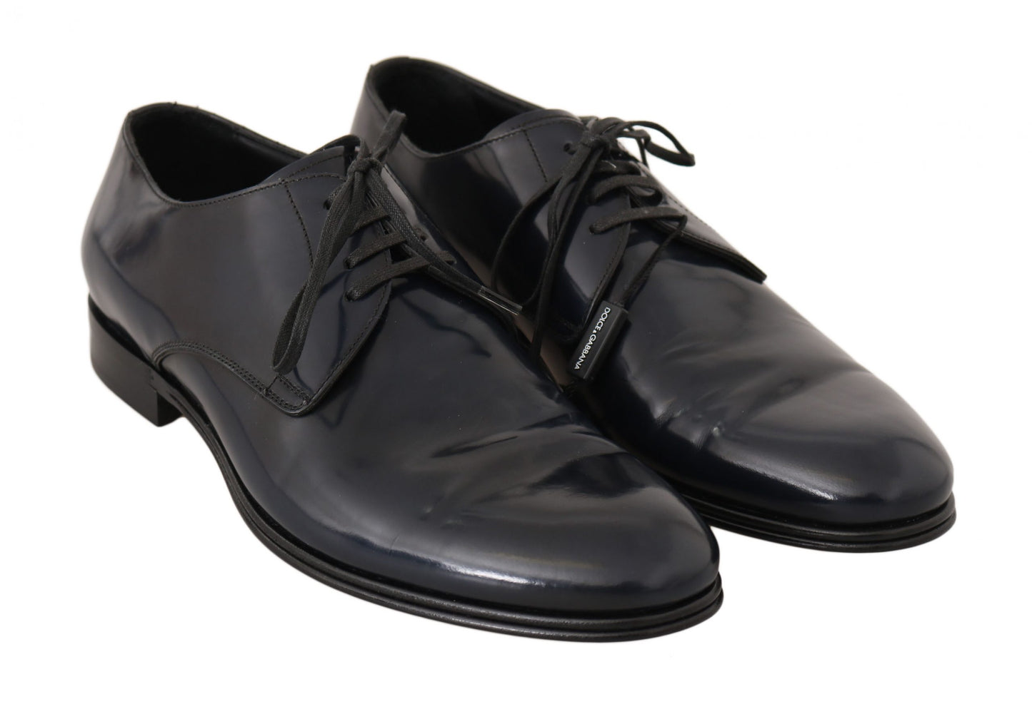 Dolce & Gabbana Elegant Dark Blue Leather Derby Dress Shoes Dolce & Gabbana