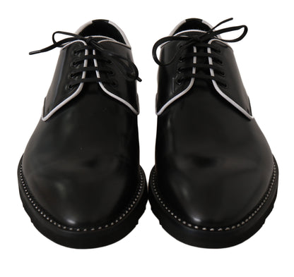 Dolce & Gabbana Elegant Black Leather Derby Dress Shoes Dolce & Gabbana