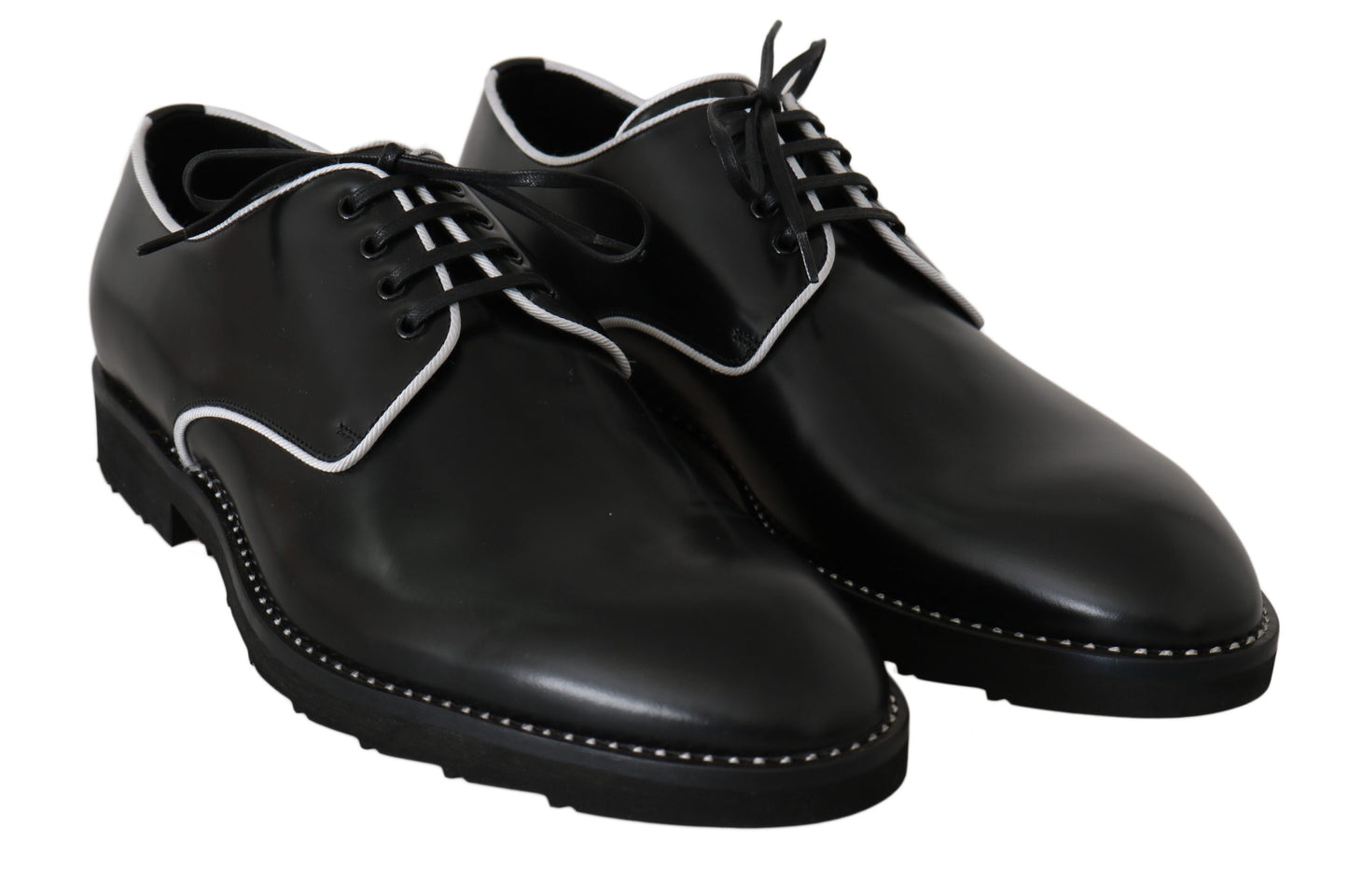 Dolce & Gabbana Elegant Black Leather Derby Dress Shoes Dolce & Gabbana