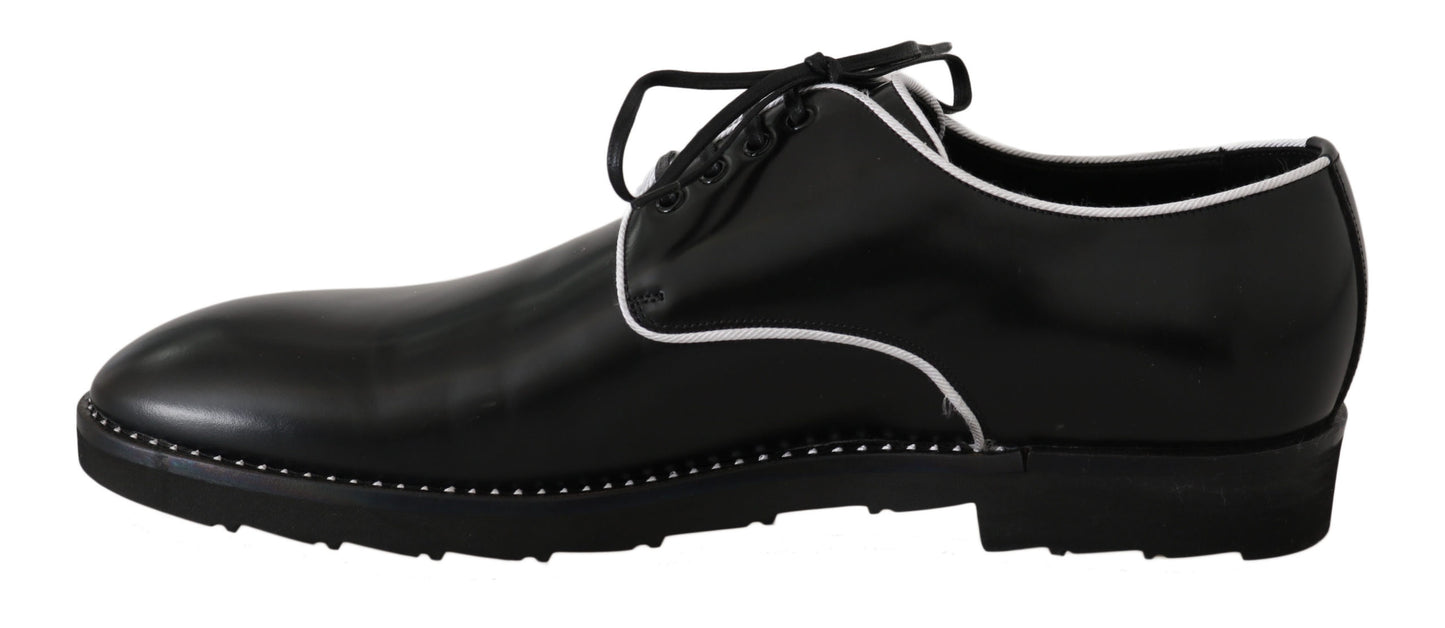 Dolce & Gabbana Elegant Black Leather Derby Dress Shoes Dolce & Gabbana