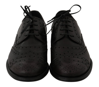 Dolce & Gabbana Elegant Bordeaux Wingtip Derby Dress Shoes Dolce & Gabbana