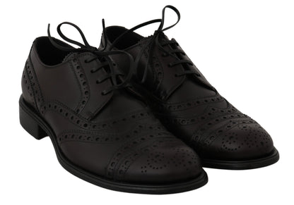 Dolce & Gabbana Elegant Bordeaux Wingtip Derby Dress Shoes Dolce & Gabbana