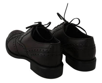 Dolce & Gabbana Elegant Bordeaux Wingtip Derby Dress Shoes Dolce & Gabbana