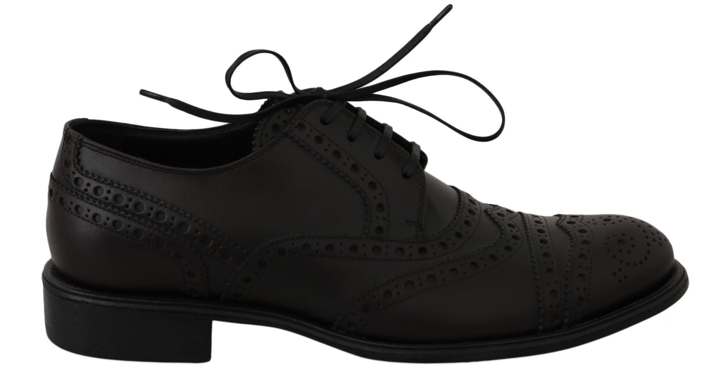 Dolce & Gabbana Elegant Bordeaux Wingtip Derby Dress Shoes Dolce & Gabbana