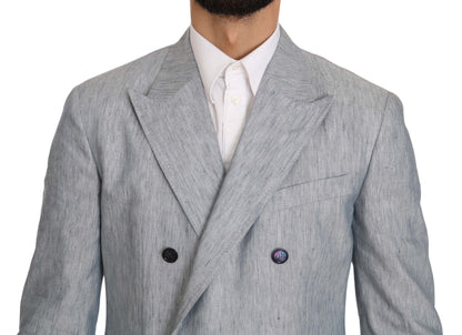 Dolce & Gabbana Elegant Light Blue Double Breasted Blazer Dolce & Gabbana