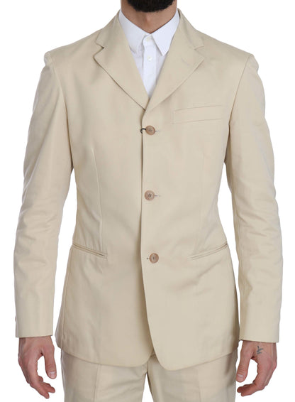 Romeo Gigli Beige Two-Piece Suit with Classic Elegance Romeo Gigli