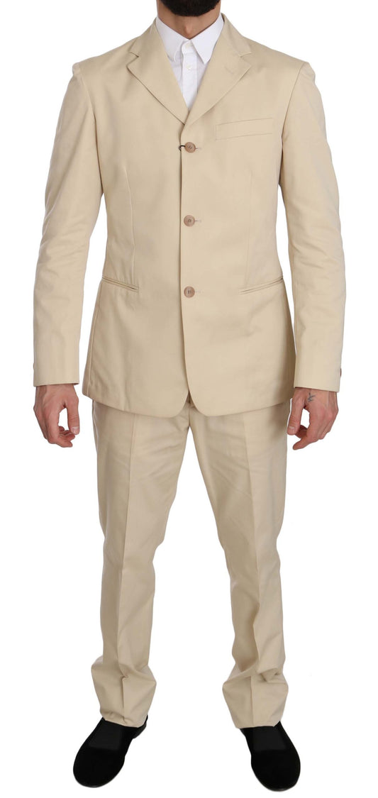 Romeo Gigli Beige Two-Piece Suit with Classic Elegance Romeo Gigli